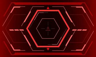 HUD sci-fi hexagon interface screen view hexagon geometric design virtual reality futuristic technology creative display on red vector