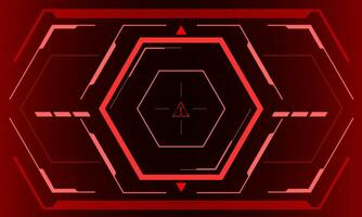 HUD sci-fi hexagon interface screen view hexagon geometric design virtual reality futuristic technology creative display on red vector