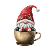 AI generated Gnome Sitting In A Coffee Cup AI Generative png