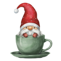 AI generated Gnome Sitting In A Coffee Cup AI Generative png