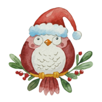 ai gegenereerd Boheems brand gevleugeld vogel schattig gelukkig slijtage een de kerstman hoed ai generatief png