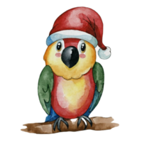 AI generated Parrot Cute Happy Wear A Santa Hat  AI Generative png