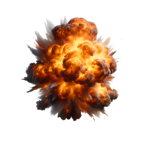 AI generated Top view of big explosion. png