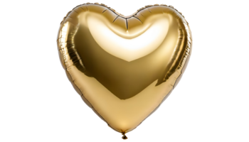AI generated Gold heart shape balloon. png
