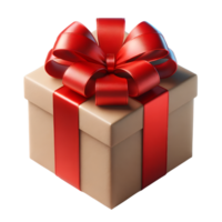 AI generated Christmas gift with bow. png