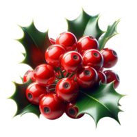 AI generated Christmas red holly berries. png