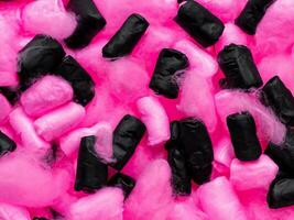 background of pink candy. sweets photo