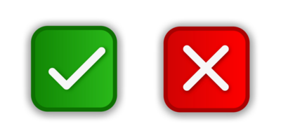 green tick and red cross png