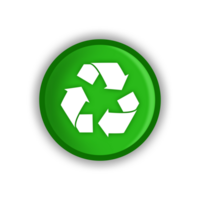 green recycling button transparent background png