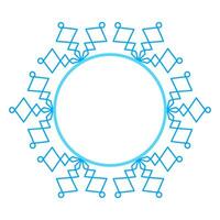 Round Vector blue Christmas winter frame made of snowflakes form with place for text. Perfect copyspace for decorating social networks, photos and greeting card