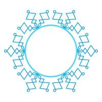 Round Vector blue Christmas winter frame made of snowflakes form with place for text. Perfect copyspace for decorating social networks, photos and greeting card