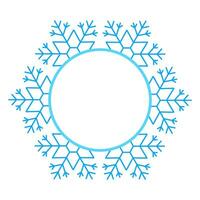 Round Vector blue Christmas winter frame made of snowflakes with place for text. Perfect copyspace for decorating social networks, photos and greeting card