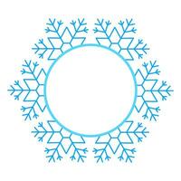 Round Vector blue Christmas winter frame made of snowflakes with place for text. Perfect copyspace for decorating social networks, photos and greeting card