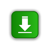 transparent background green circle download button, down arrow button png