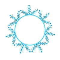 Round Vector blue Christmas winter frame made of snowflakes with place for text. Perfect copyspace for decorating social networks, photos and greeting card