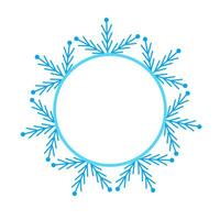 Round Vector blue Christmas winter frame made of snowflakes with place for text. Perfect copyspace for decorating social networks, photos and greeting card