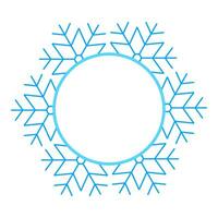 Round Vector blue Christmas winter frame made of snowflakes with place for text. Perfect copyspace for decorating social networks, photos and greeting card