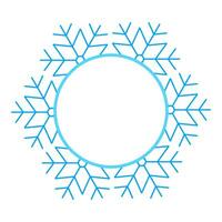 Round Vector blue Christmas winter frame made of snowflakes with place for text. Perfect copyspace for decorating social networks, photos and greeting card