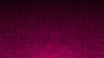Abstract futuristic technology particles background, Magenta red particles and grid background video