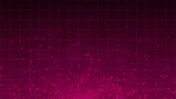 Abstract futuristic technology particles background, Magenta red particles and grid background video