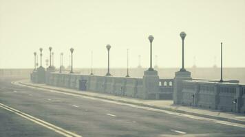 Old empty bridge on a foggy day video