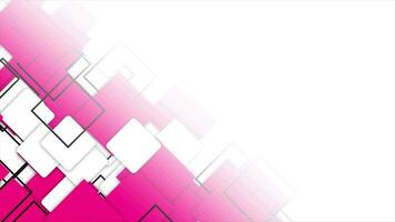 Simple futuristic moving Magenta red squares gradient geometrical white background video