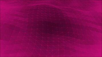 Magenta red color mesh of connecting dots and lines futuristic technology background video