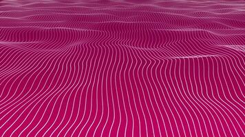 3D Magenta red color slow motion waving vertical strip lines on Magenta red background video