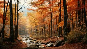 a painting of a path in the woods AI Generated photo