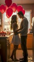 Valentine's Day Delight, A Surprise Gift Exchange for Couples. AI Generated photo