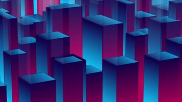 abstract background with blue and pink cubes video