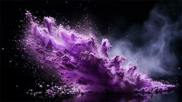 a brush is being used to paint purple powder AI Generative photo