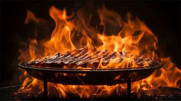 a grill that has some food on it AI Generated photo