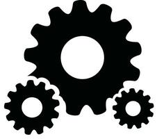 Gear setting symbol icon vector image. Illustration of the industrial wheel mechine mechanism design image