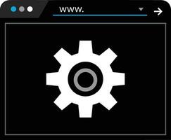 Gear setting symbol icon vector image. Illustration of the industrial wheel mechine mechanism design image