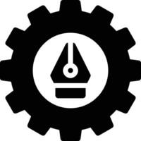 Gear setting symbol icon vector image. Illustration of the industrial wheel mechine mechanism design image