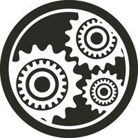 Gear setting symbol icon vector image. Illustration of the industrial wheel mechine mechanism design image