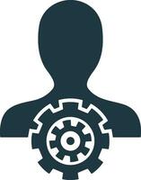 Gear setting symbol icon vector image. Illustration of the industrial wheel mechine mechanism design image