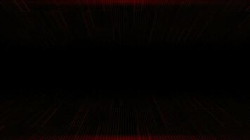 Modern flashing Red particles futuristic on dark black background video