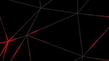 Red glowing polygonal random shapes design on black background. Connecting Network lines background video