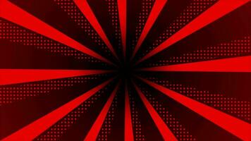 Modern comic style central concentrated rotating lines Red futuristic radial background video