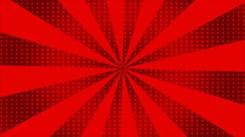 Modern comic style central concentrated rotating lines Red futuristic radial background video