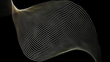 Modern parallel lines abstract shape with wavy pattern on black background video