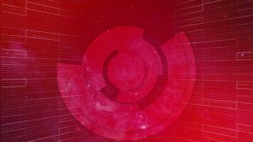 3d Abstract technology futuristic concept background. Rotating 3d circle concept Red color background video