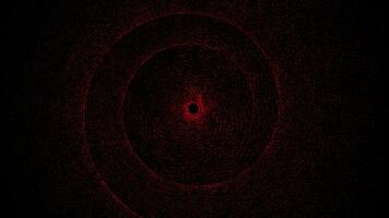 Abstract technology dark background, particles moving in circular motion making swirl pattern video