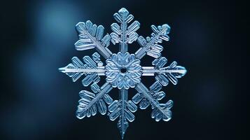 AI generated Macro shot of christalin structure of a snowflake photo