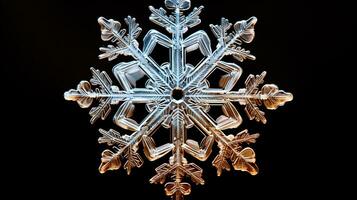 AI generated Macro shot of christalin structure of a snowflake photo
