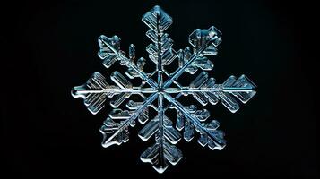 AI generated Macro shot of christalin structure of a snowflake photo