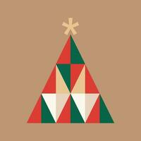 Abstract Christmas tree made from triangles pattern vector