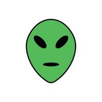 cabeza alienígena verde vector